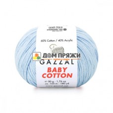 Пряжа Gazzal Baby Cotton #3429 св.голубой