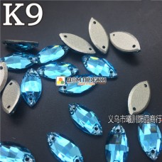 Navette K9 15x7mm Aquamarine /3223/