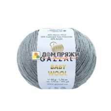 Пряжа Gazzal Baby Wool #818 серый