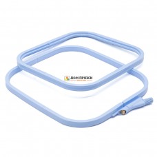 Пяльцы пластиковые квадратные с винтом 14,5*16,5см /голубой/