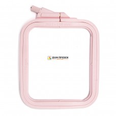 Пяльцы пластиковые квадратные с винтом 9,5*11см /розовый/