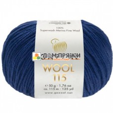 Пряжа Gazzal Wool 115 #3331 т.синий