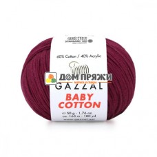 Пряжа Gazzal Baby Cotton #3442 бордо