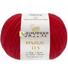Пряжа Gazzal Wool 115 #3319 красный Пряжа Gazzal Wool 115 #3319 красный