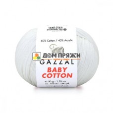 Пряжа Gazzal Baby Cotton #3410 белый