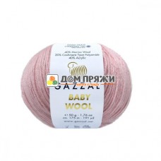 Пряжа Gazzal Baby Wool #845 розовая пудра