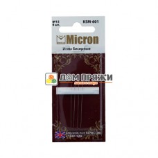 Иглы для бисера MICRON разм. 15, 50мм, 4шт.