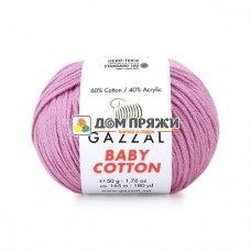 Пряжа Gazzal Baby Cotton #3422 розовая сирень