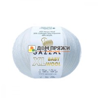 Пряжа Gazzal Baby Wool XL #801 белый Пряжа Gazzal Baby Wool XL #801 белый
