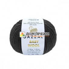 Пряжа Gazzal Baby Wool #803 черный Пряжа Gazzal Baby Wool #803 черный