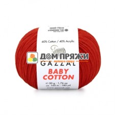 Пряжа Gazzal Baby Cotton #3443 красный Пряжа Gazzal Baby Cotton #3443 красный