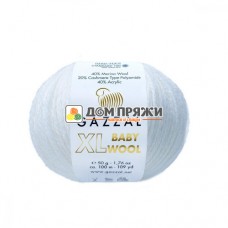 Пряжа Gazzal Baby Wool XL #801 белый Пряжа Gazzal Baby Wool XL #801 белый